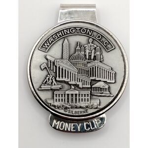 Silberne Washington D.C. White House Capitol Silver Toned Pewter Money Clip